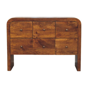 Darcy Chest of Drawers | Solid Mango Wood | Chestnut Finish | 6 Drawers