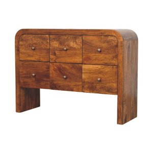 Darcy Chest of Drawers | Solid Mango Wood | Chestnut Finish | 6 Drawers