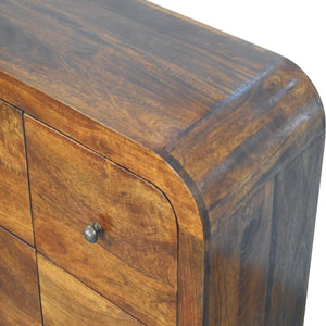 Darcy Chest of Drawers | Solid Mango Wood | Chestnut Finish | 6 Drawers