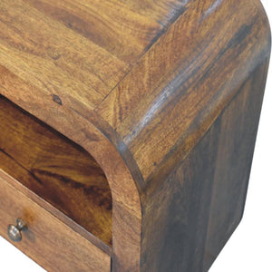 Darcy Chestnut Nightstand | Drawer & Open Shelf | Timber Bedside Storage