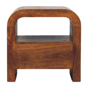 Darcy Chestnut Nightstand | Drawer & Open Shelf | Timber Bedside Storage
