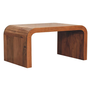 Darcy Coffee Table | Solid Acacia Wood | Caramel Finish | Curved Coffee Table