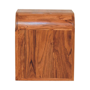 Darcy End Table | Solid Acacia Wood | Caramel Finish | Curved Side Table