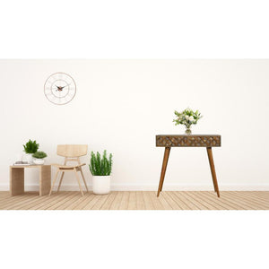 Diamond Carved Console Table | Geometric Detailing | Statement Entryway Furniture