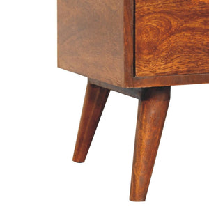 Dome Bedside Table | Chestnut Finish | Rounded Sculptural Design