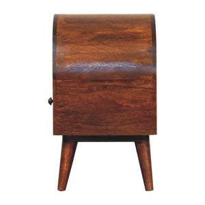 Dome Bedside Table | Chestnut Finish | Rounded Sculptural Design