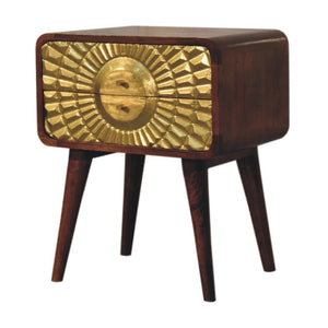 Eden Curved Bedside | Solid Mango Wood | Natural Wood Finish | Sculptural Curved Design