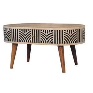 Edessa Bone Inlay Coffee Table | Artisan Bone Inlay | Natural Inlay Finish | Artisan Inlay Detail