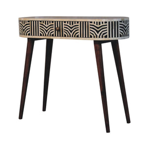Edessa Bone Inlay Console | Solid Mango Wood | Honey Caramel Finish