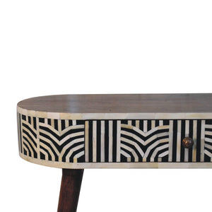 Edessa Bone Inlay Console | Solid Mango Wood | Honey Caramel Finish