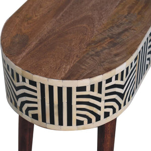 Edessa Bone Inlay Console | Solid Mango Wood | Honey Caramel Finish