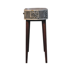 Edessa Bone Inlay Console | Solid Mango Wood | Honey Caramel Finish