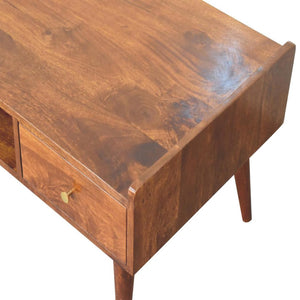 Elevated Coffee Table | Chestnut Finish | Raised Contemporary Design