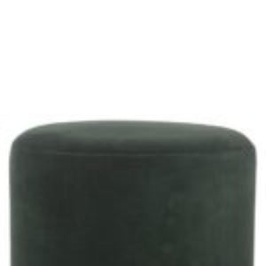 Emerald Upholstered Footstool | Solid Mango Wood Base | Compact Accent Seating