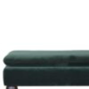 Emerald Velvet Castor Bench | Solid Mango Wood | Button Tufted Upholstery | Classic Seating