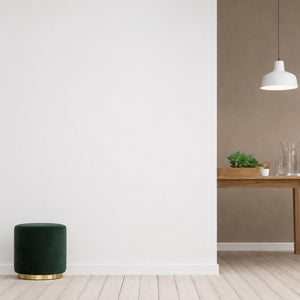 Emerald Velvet Footstool | Gold Metal Base | Compact Accent Seating