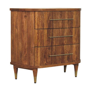 Emerson Ribbed 4 Drawer Chest | Wooden Bedroom Storage | Textured Chest of Drawers