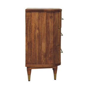 Emerson Ribbed 4 Drawer Chest | Wooden Bedroom Storage | Textured Chest of Drawers