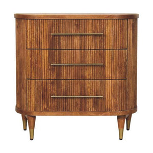 Emerson Ribbed 4 Drawer Chest | Wooden Bedroom Storage | Textured Chest of Drawers