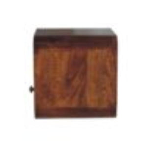 Extra Mini Curved Wall-Mounted Bedside Table | Chestnut Finish | Open Slot