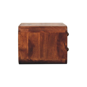 Floating Bedside | Solid Mango Wood | Honey Caramel Finish | 2 Drawers