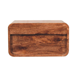 Floating Bedside | Solid Mango Wood | Honey Caramel Finish | 2 Drawers