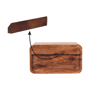 Floating Bedside | Solid Mango Wood | Honey Caramel Finish | 2 Drawers