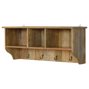 Floating Coat Rack | 3 Shelves | Wall-Mounted Entryway Storage