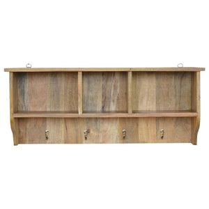 Floating Coat Rack | 3 Shelves | Wall-Mounted Entryway Storage