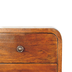 Floating Mini Chestnut Bedside Table | Solid Mango Wood | Wall Mounted