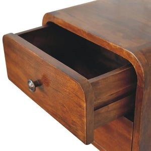 Floating Mini Chestnut Bedside Table | Solid Mango Wood | Wall Mounted