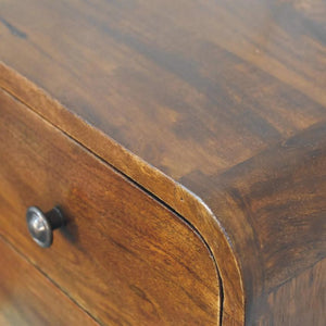Floating Mini Chestnut Bedside Table | Solid Mango Wood | Wall Mounted