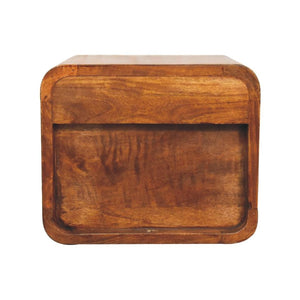 Floating Mini Chestnut Bedside Table | Solid Mango Wood | Wall Mounted