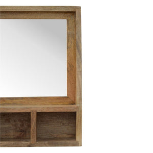 Floating Mirror Storage Unit | 5 Open Slots | Wall-Mounted Organiser