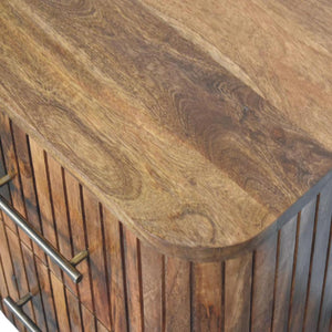 Fluted Bedside Table with Drawers | Textured Detail | Bedroom Storage
