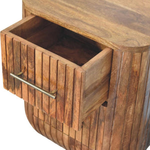 Fluted Bedside Table with Drawers | Textured Detail | Bedroom Storage