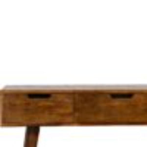 Foldable Mirror Dressing Table | Chestnut Finish | Space-Saving Vanity