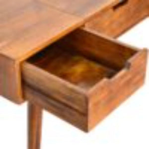 Foldable Mirror Dressing Table | Chestnut Finish | Space-Saving Vanity