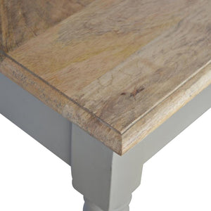 French Grey Mango Wood Writing Desk | 1 Drawer | Carved Legs