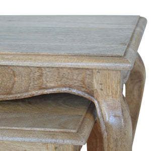 French Style Nesting Stools | Space-Saving Stool Set | Classic Accent Seating