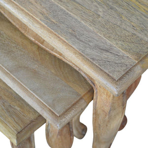 French Style Nesting Stools | Space-Saving Stool Set | Classic Accent Seating