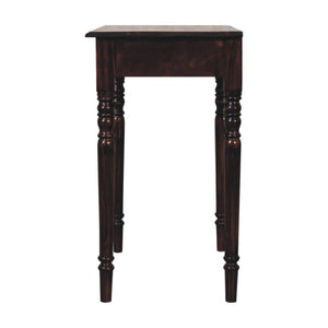 French Writing Desk | Solid Mango Wood | California Walnut Finish | 1 Drawer Home Office Desk