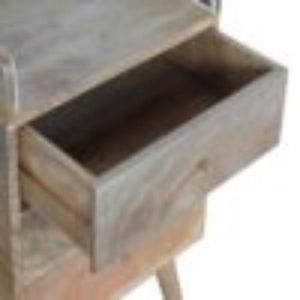 Gallery Back Bedside Table | Bone Inlay | Solid Mango Wood | Artisan Bedroom Storage