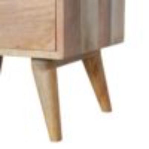 Gallery Back Bedside Table | Bone Inlay | Solid Mango Wood | Artisan Bedroom Storage