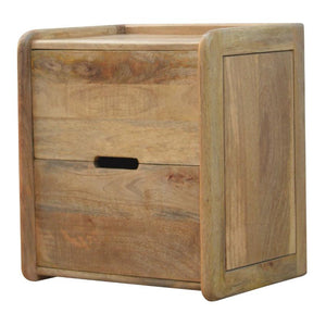 Gallery Back Mango Wood Bedside Table | 2 Drawers