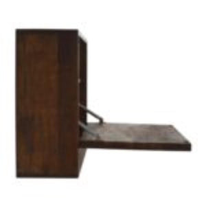 Geo Flip-Down Writing Desk | Solid Mango Wood | Brass Detail | Space-Saving Workspace