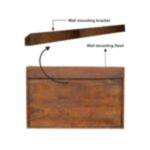 Geo Flip-Down Writing Desk | Solid Mango Wood | Brass Detail | Space-Saving Workspace
