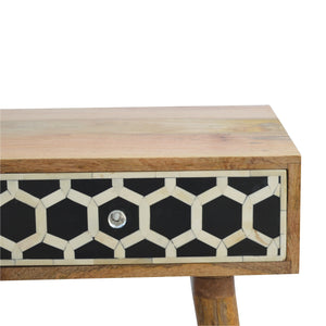 Geometric Bone Inlay Console Table | 2 Drawers | Solid Mango Wood