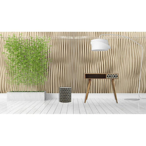 Geometric Bone Inlay Occasional Stool | Black & Natural | Drum Style