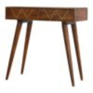 Geometric Console Table | Brass Finish | Sculptural Hallway Design